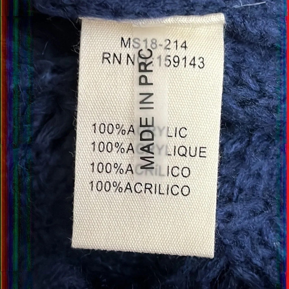 FRNCH Paris Blue Chunky Open Cable Knit Turtleneck Sweater - NEW - Size M/L - Picture 6 of 7